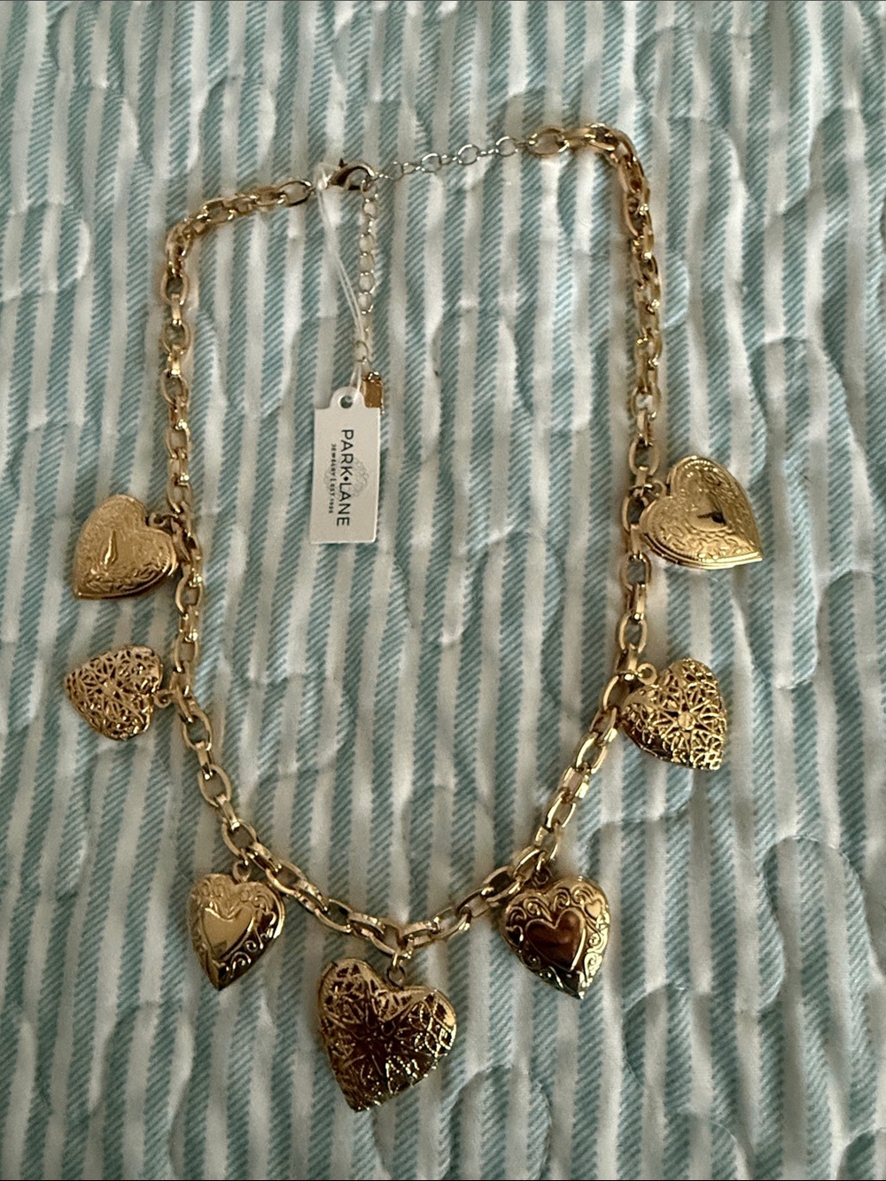 Park Lane Gold Heart Charm Link Necklace